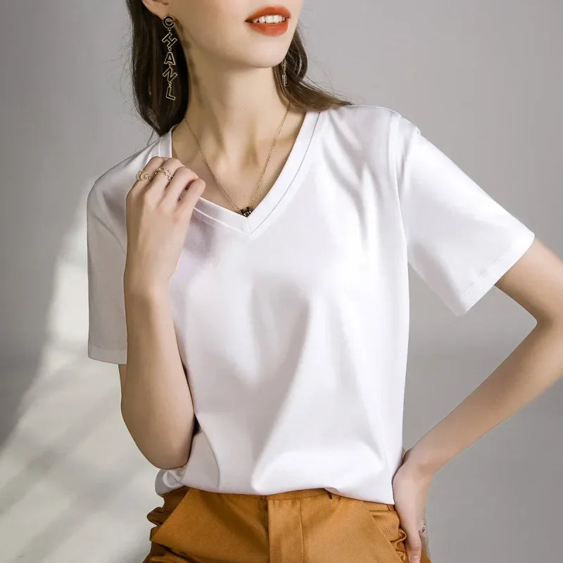 Blusa Casual em Algodão e Seda Sintética com Textura Fiorenze