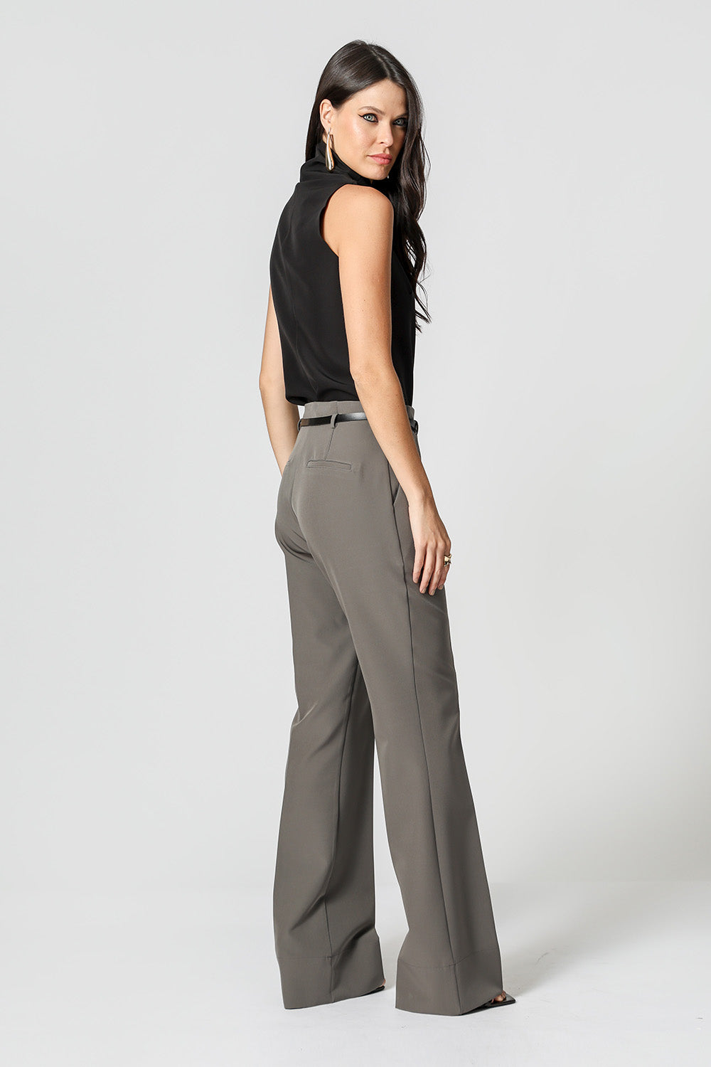 Blusa De Alfaiataria Com Gola Ampla Rose