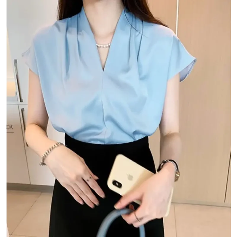 Blusa Social em Chiffon com Manga Curta Fiorenze