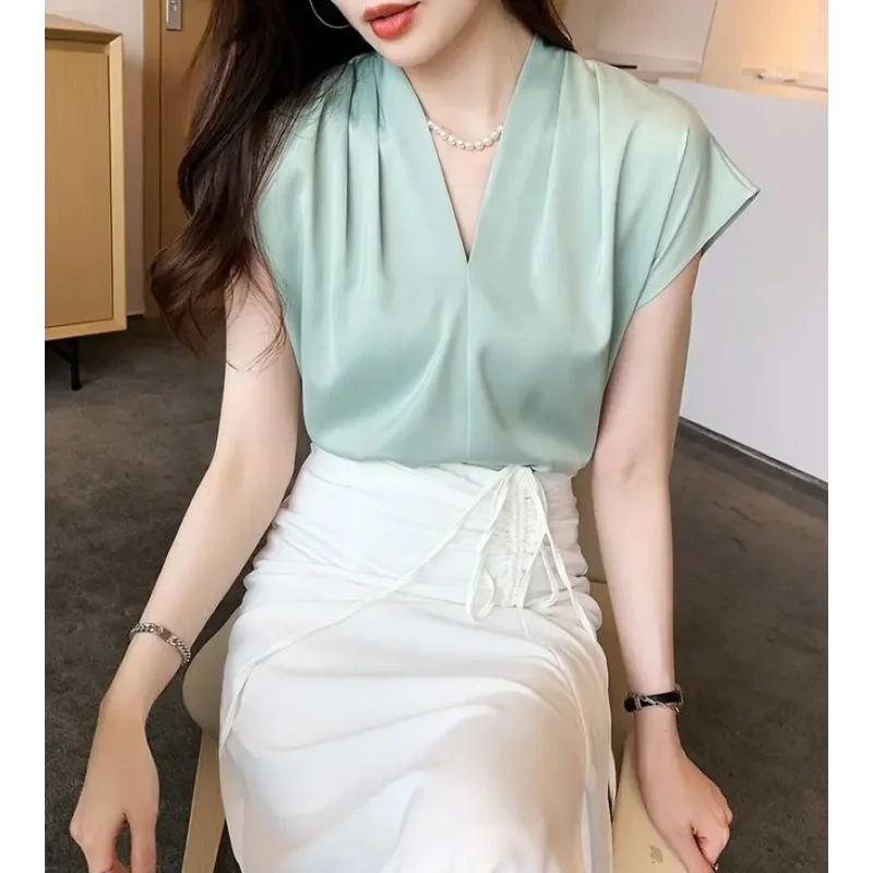 Blusa Social em Chiffon com Manga Curta Fiorenze