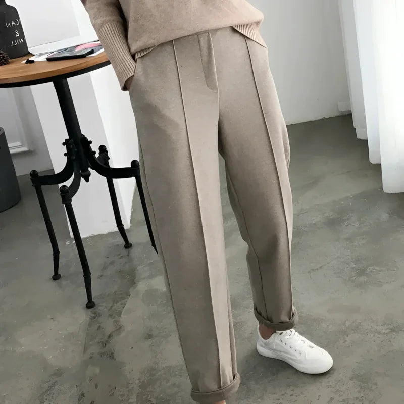 Calça de Alfaiataria Ajustada com Cintura Alta para Escritório Fiorenze