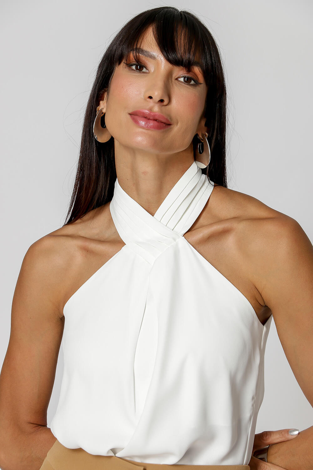 Blusa Com Pregas Na Gola Cinthia