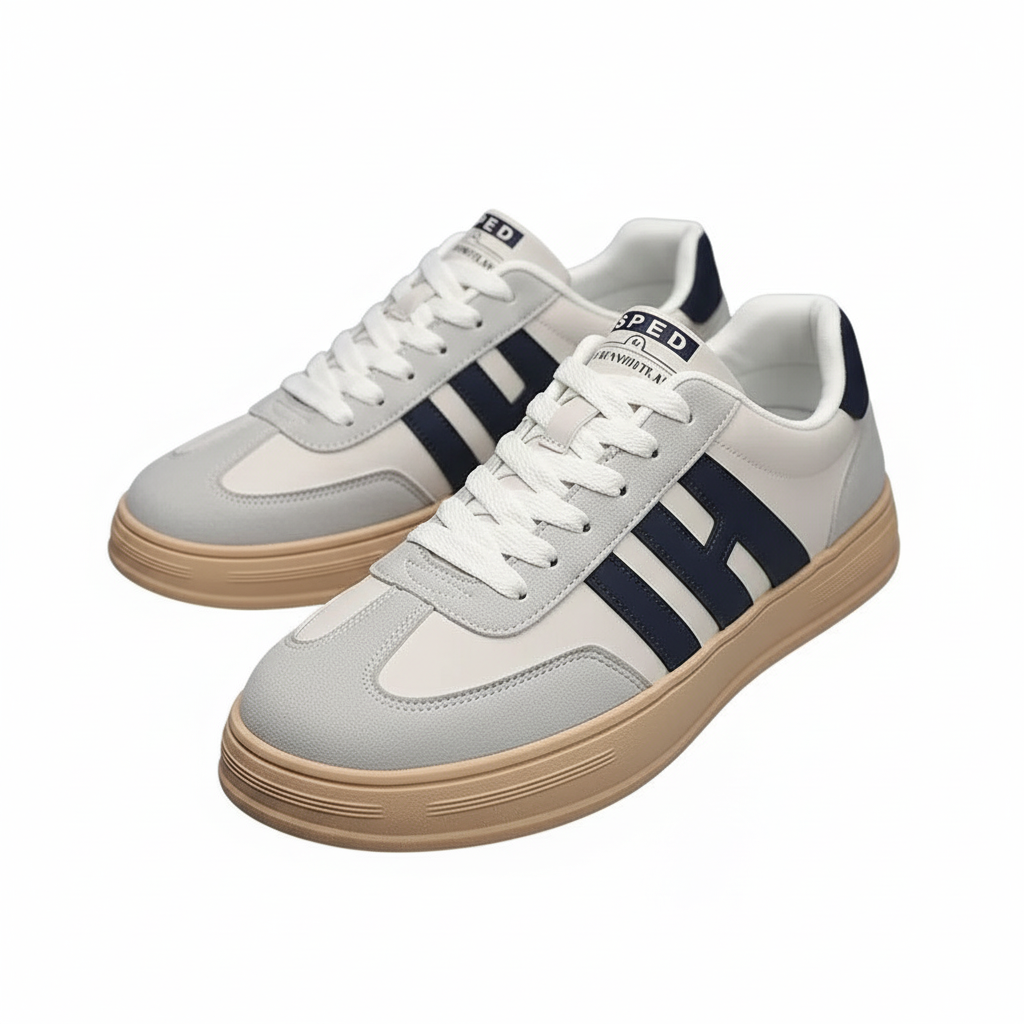 Tênis Casual de Couro Stripe