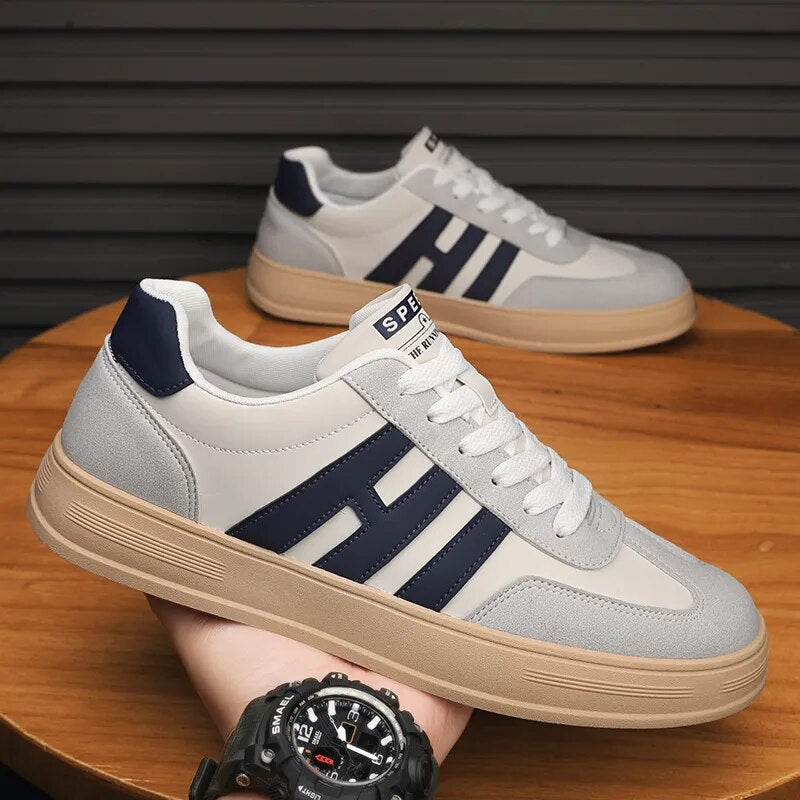 Tênis Casual de Couro Stripe