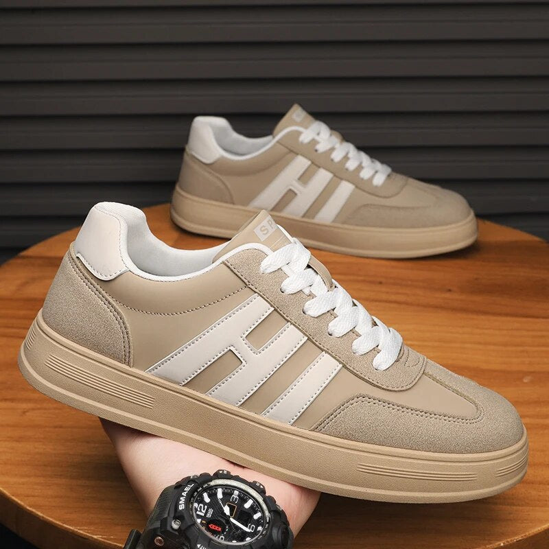 Tênis Casual de Couro Stripe