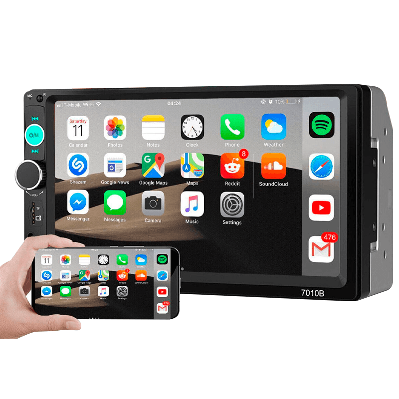 Central Multimídia Universal 7 Polegadas Wifi Gps Mp5 Bluetooth 2 Din - EasyCar