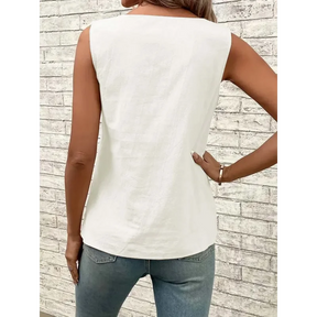 Blusa Casual Regata com Gola Assimétrica Fiorenze