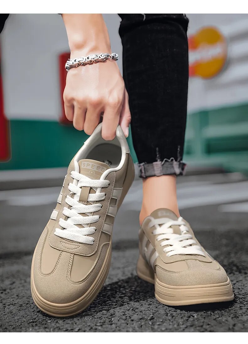 Tênis Casual de Couro Stripe