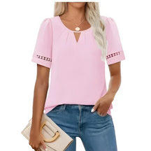 Blusa Casual com Decote Redondo e Amarração Fiorenze