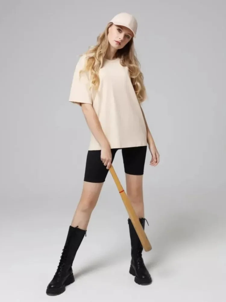 Camiseta de Algodão Gola Redonda Modelagem Solta Fiorenze