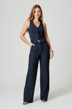 Calça Pantalona Com Vinco - Uban Fiorenze