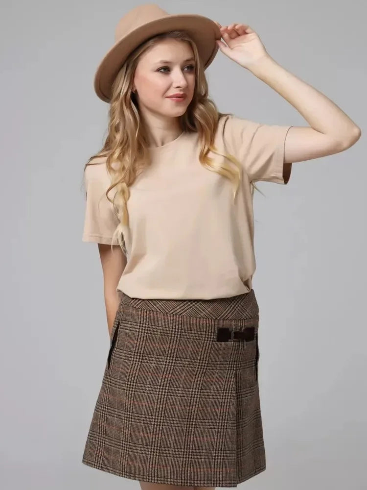 Camiseta de Algodão Gola Redonda Modelagem Solta Fiorenze