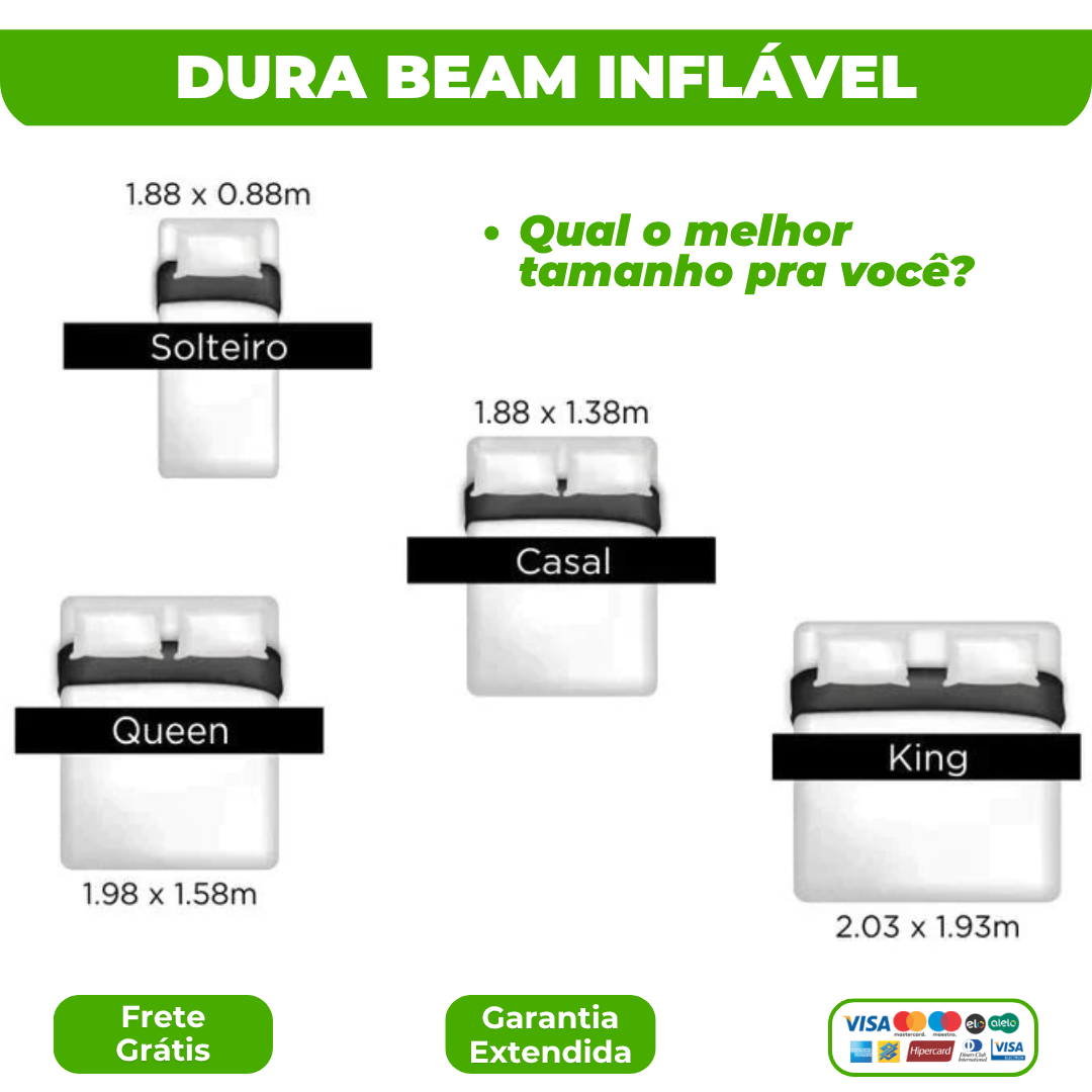 Colchão Inflável DuraBeam + Bomba de Ar e Brindes