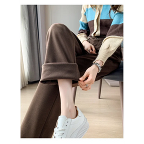 Calça Pantalona de Cintura Alta em Lã para Uso Casual Fiorenze