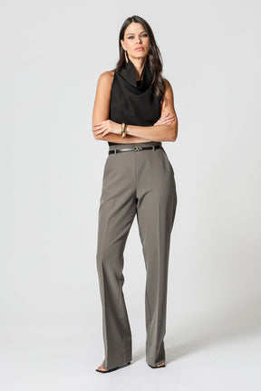 Blusa De Alfaiataria Com Gola Ampla Rose