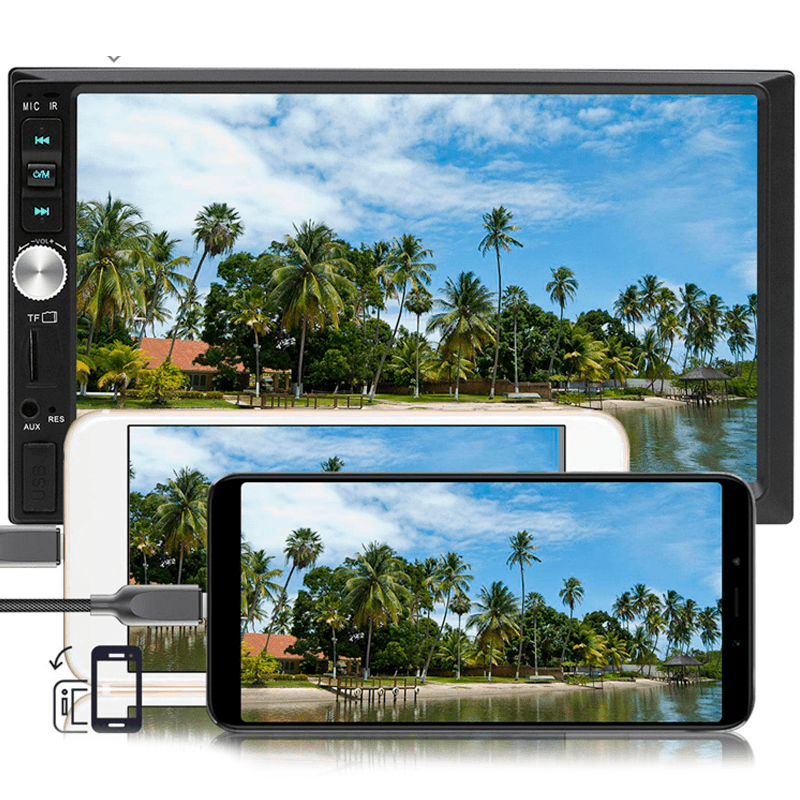 Central Multimídia Universal 7 Polegadas Wifi Gps Mp5 Bluetooth 2 Din - EasyCar