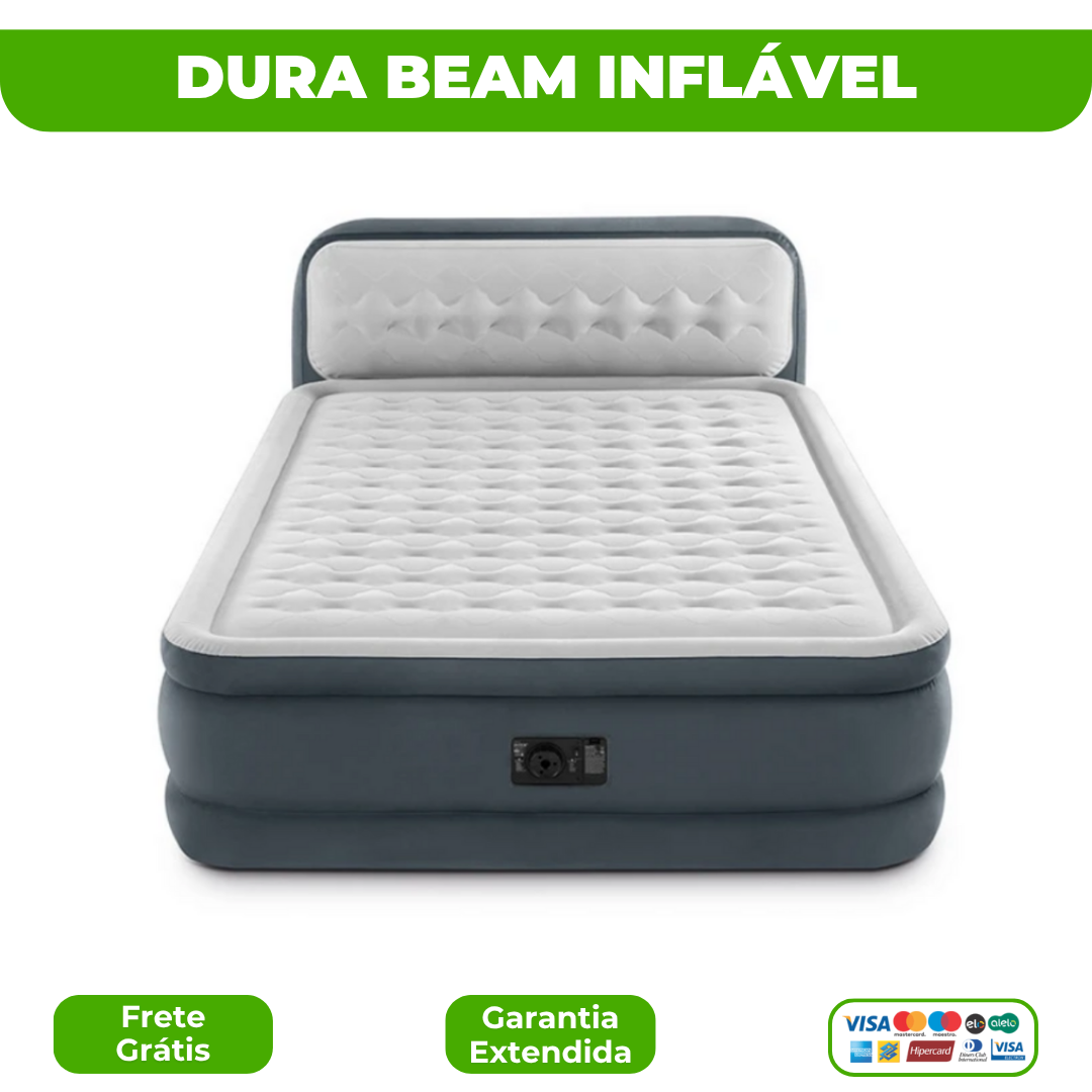 Colchão Inflável DuraBeam + Bomba de Ar e Brindes