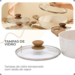 Jogo De Panelas Antiaderente Cerâmica Mimo 10 Peças