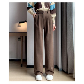 Calça Pantalona de Cintura Alta em Lã para Uso Casual Fiorenze