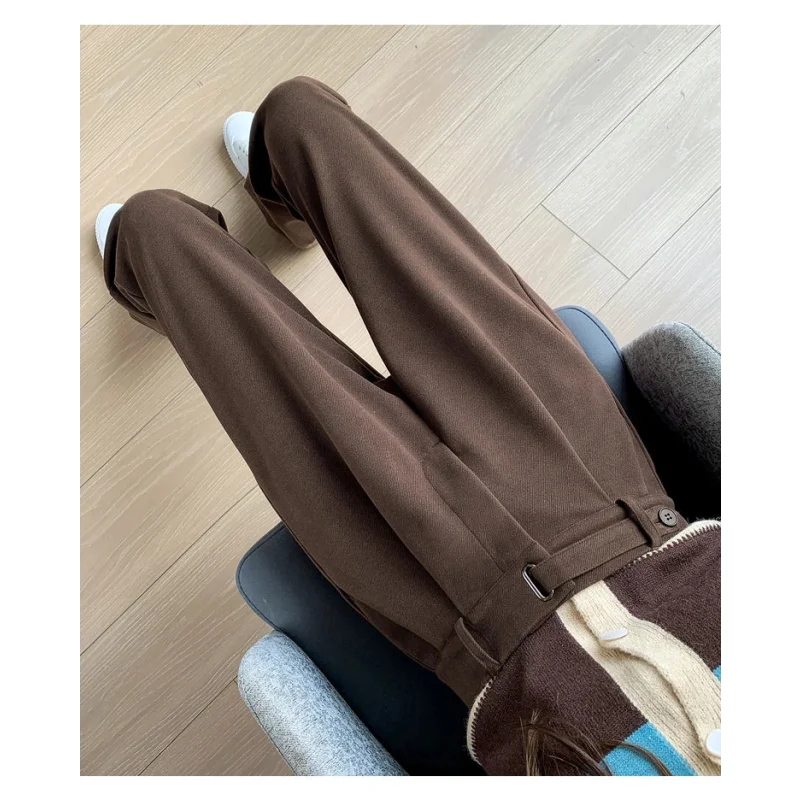 Calça Pantalona de Cintura Alta em Lã para Uso Casual Fiorenze