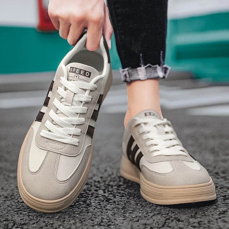 Tênis Casual de Couro Stripe