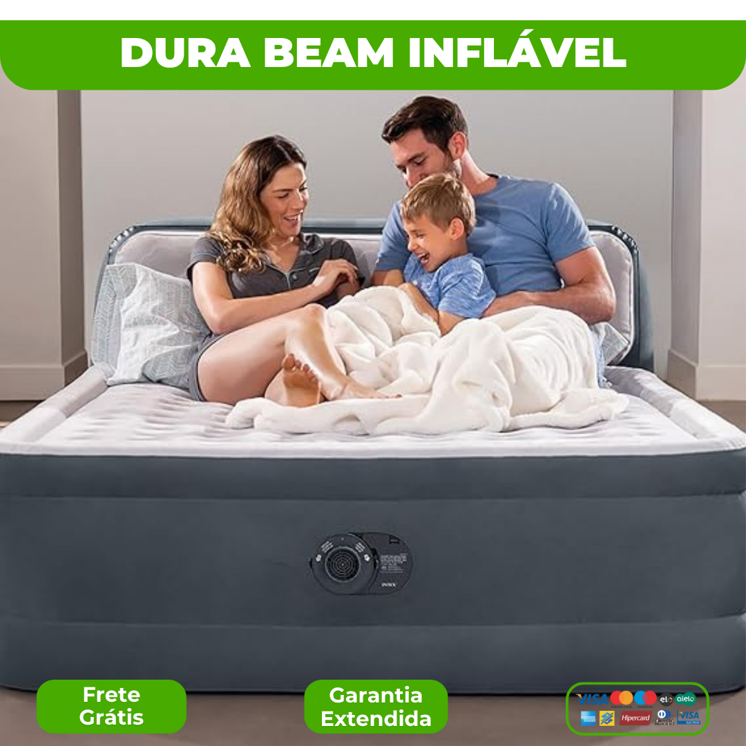 Colchão Inflável DuraBeam + Bomba de Ar e Brindes
