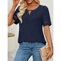 Blusa Casual com Decote Redondo e Amarração Fiorenze