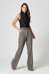 Blusa De Alfaiataria Com Gola Ampla Rose