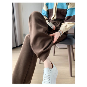 Calça Pantalona de Cintura Alta em Lã para Uso Casual Fiorenze