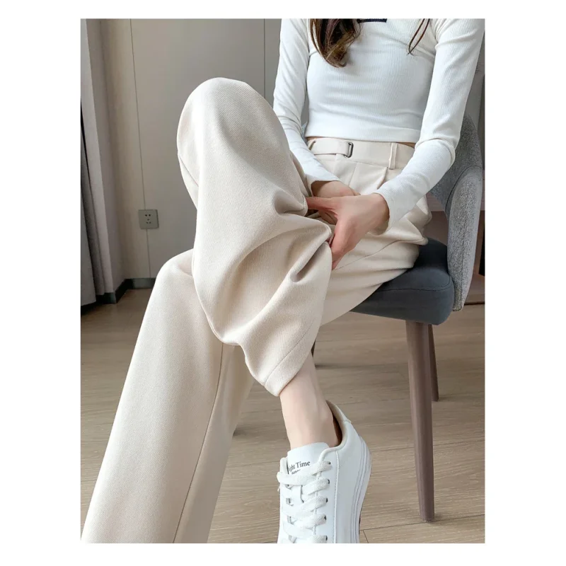 Calça Pantalona de Cintura Alta em Lã para Uso Casual Fiorenze