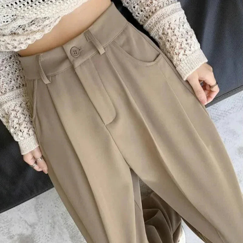 Calça de Alfaiataria Reta de Cintura Alta para Escritório Fiorenze