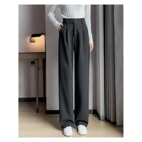 Calça Pantalona de Cintura Alta em Lã para Uso Casual Fiorenze