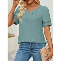 Blusa Casual com Decote Redondo e Amarração Fiorenze
