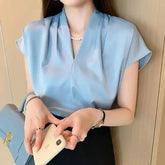 Blusa Social em Chiffon com Manga Curta Fiorenze