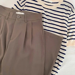 Calça de Alfaiataria Reta de Cintura Alta para Escritório Fiorenze