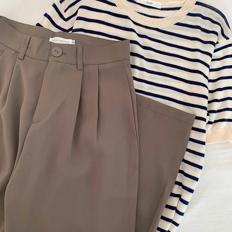 Calça de Alfaiataria Reta de Cintura Alta para Escritório Fiorenze