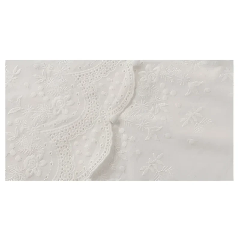 Blusa Casual em Algodão com Bordado e Manga Bufante Fiorenze