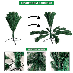 Árvore de Natal Pinheiro Canadense Luxo 1,80m – 800 Galhos Cheia, Premium Verde Tradicional Imperial